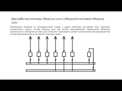 Применение развилки из разъединителей (схема с двумя рабочими системами шин) позволяет