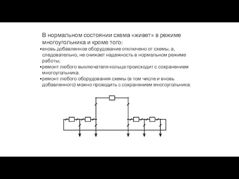 В нормальном состоянии схема «живет» в режиме многоугольника и кроме того: