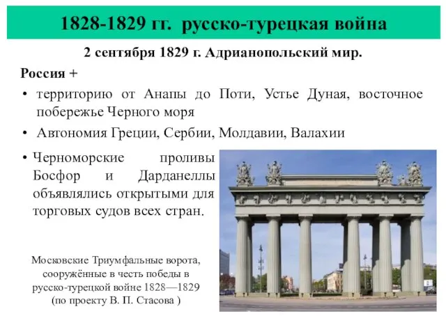 2 сентября 1829 г. Адрианопольский мир. Россия + территорию от Анапы