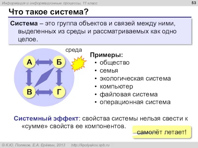 Что такое система? Система – это группа объектов и связей между