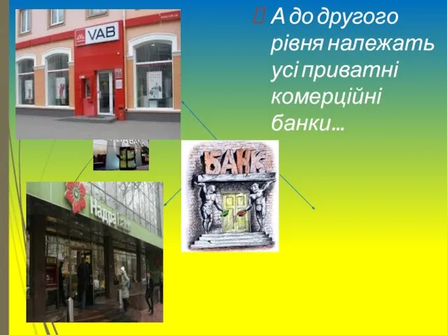 А до другого рівня належать усі приватні комерційні банки…