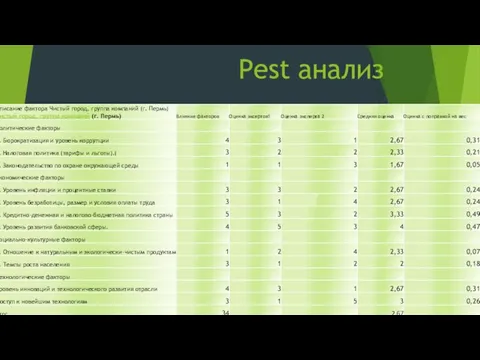 Pest анализ