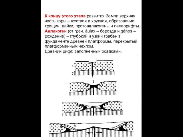 К концу этого этапа развития Земли верхняя часть коры – жесткая