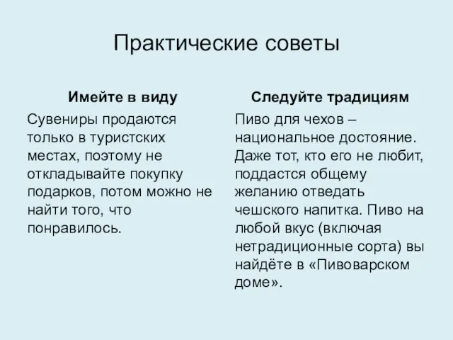 Практические советы Имейте в виду Сувениры продаются только в туристских местах,