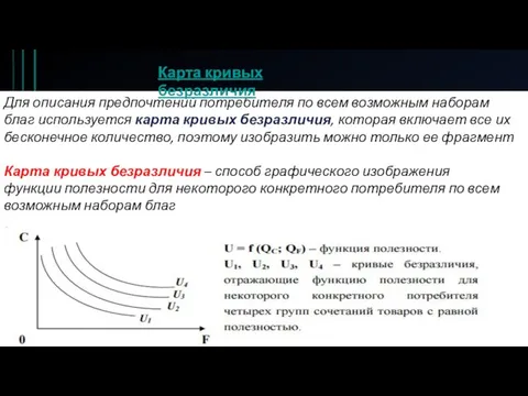 Для описания предпочтений потребителя по всем возможным наборам благ используется карта