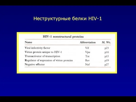 Неструктурные белки HIV-1