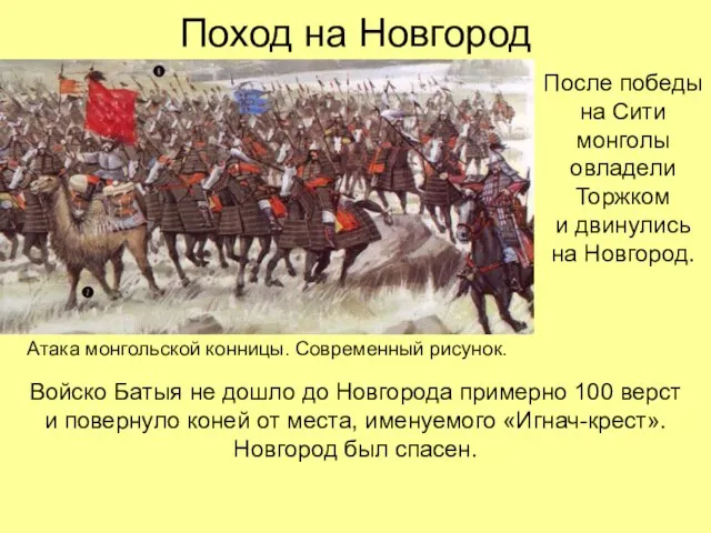 Поход на Новгород После победы на Сити монголы овладели Торжком и