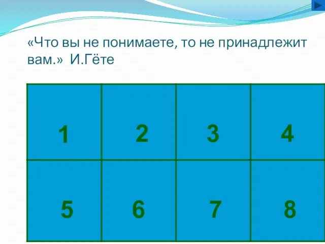 «Что вы не понимаете, то не принадлежит вам.» И.Гёте