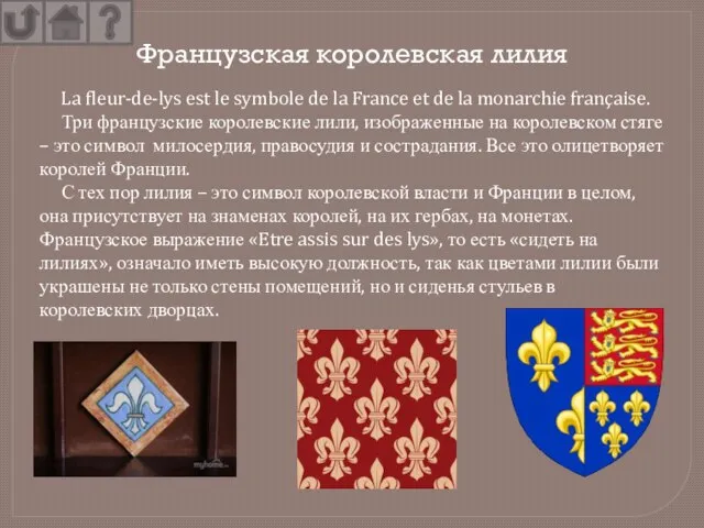 Французская королевская лилия La fleur-de-lys est le symbole de la France