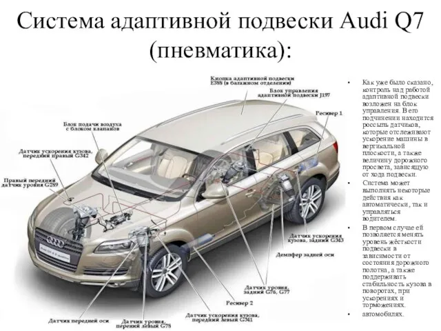 Система адаптивной подвески Audi Q7 (пневматика): Как уже было сказано, контроль