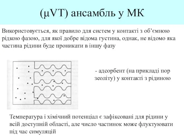 (μVT) ансамбль у МК Використовується, як правило для систем у контакті