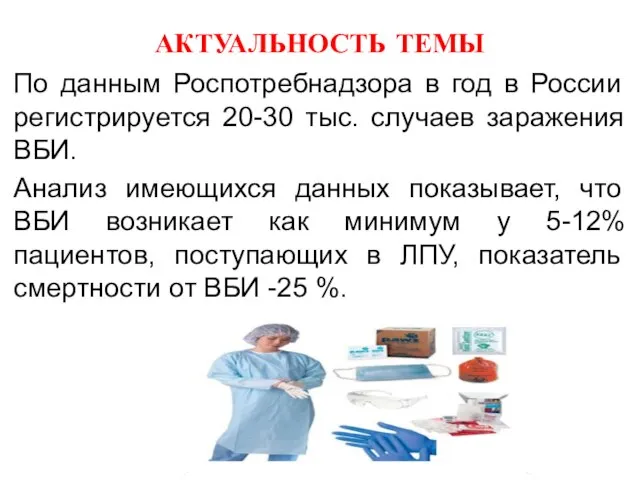 АКТУАЛЬНОСТЬ ТЕМЫ По данным Роспотребнадзора в год в России регистрируется 20-30