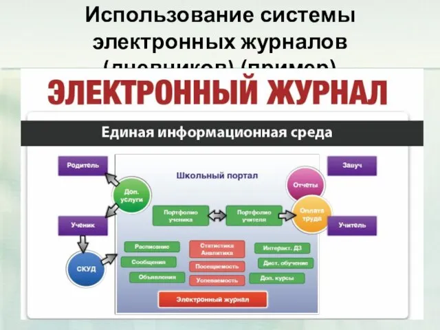 Использование системы электронных журналов (дневников) (пример)