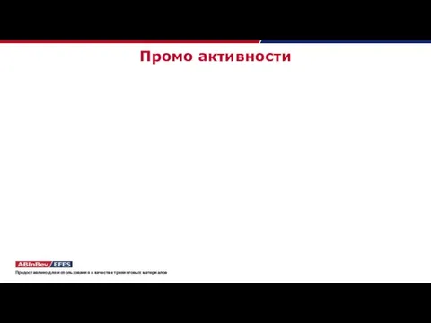 Промо активности Предоставлено для использования в качестве тренинговых материалов