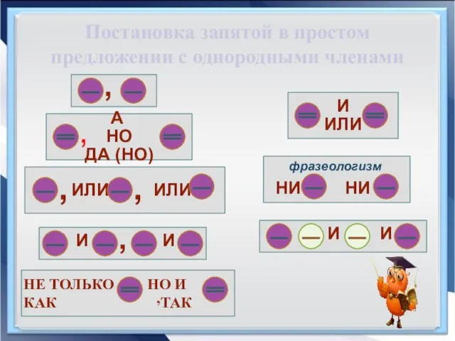 Постановка запятой в простом предложении с однородными членами