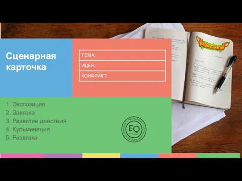 Сценарная карточка 1. Экспозиция 2. Завязка 3. Развитие действия 4. Кульминация 5. Развязка