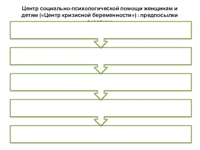 Центр социально-психологической помощи женщинам и детям («Центр кризисной беременности») : предпосылки создания