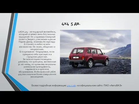 4x4 5 дв. LADA 4х4 - легендарный автомобиль, который не может