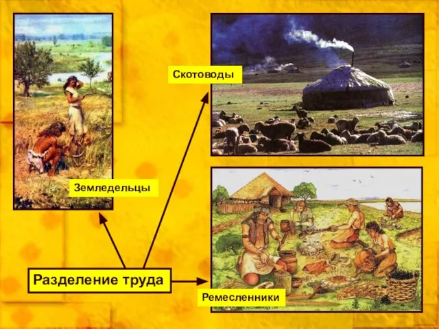 Скотоводы Разделение труда Земледельцы Ремесленники