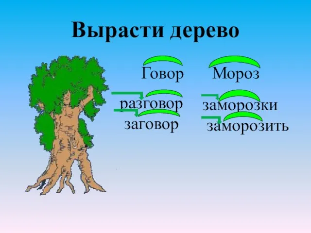 Вырасти дерево Говор разговор заговор заморозки заморозить Мороз