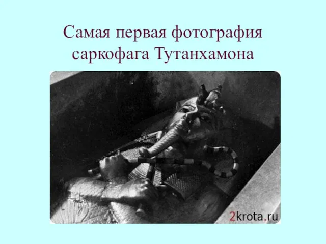 Самая первая фотография саркофага Тутанхамона