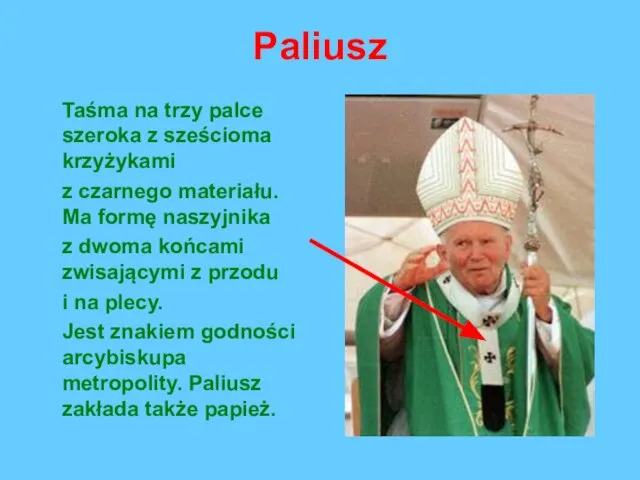 Paliusz Taśma na trzy palce szeroka z sześcioma krzyżykami z czarnego