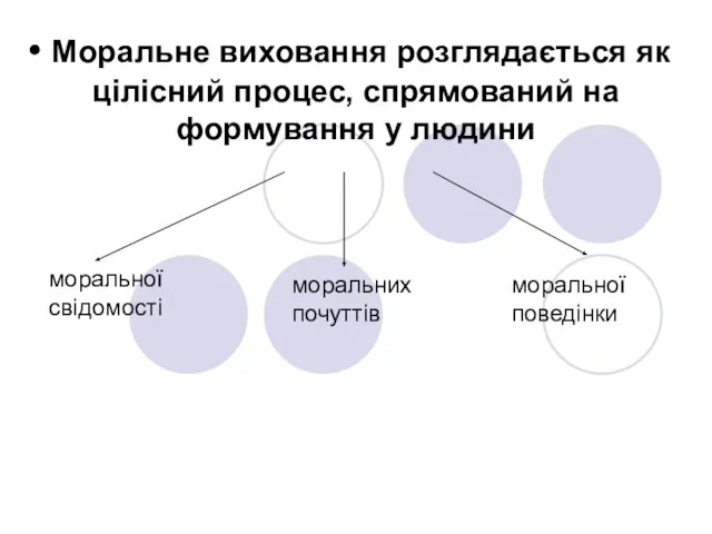 Моральне виховання розглядається як цілісний процес, спрямований на формування у людини