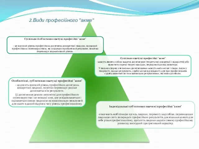 2.Види професійного "акме"