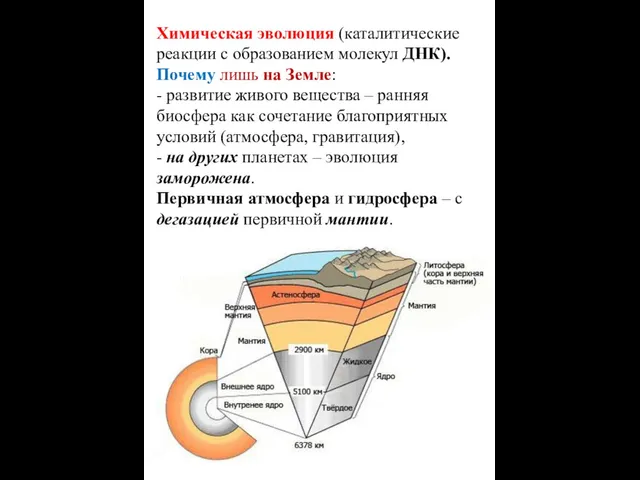 Химическая эволюция (каталитические реакции с образованием молекул ДНК). Почему лишь на