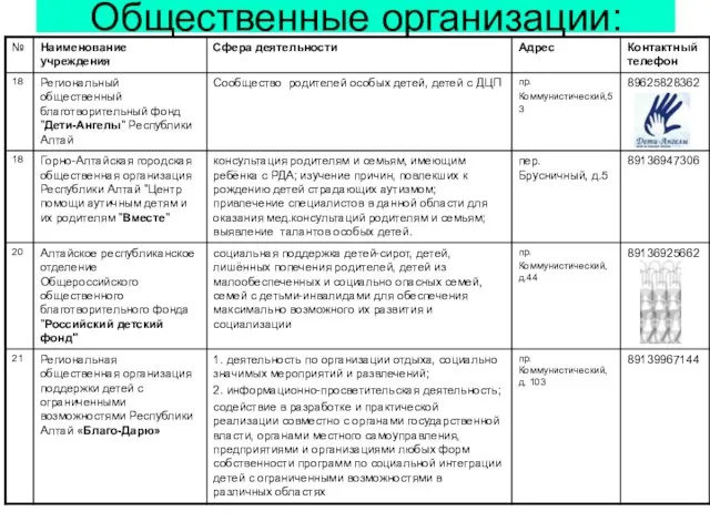 Общественные организации: