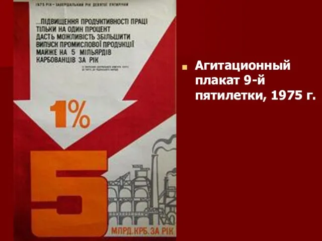 Агитационный плакат 9-й пятилетки, 1975 г.