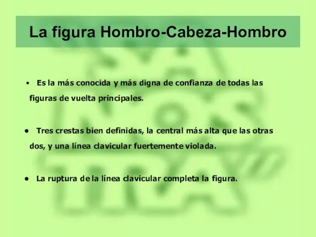 La figura Hombro-Cabeza-Hombro Es la más conocida y más digna de