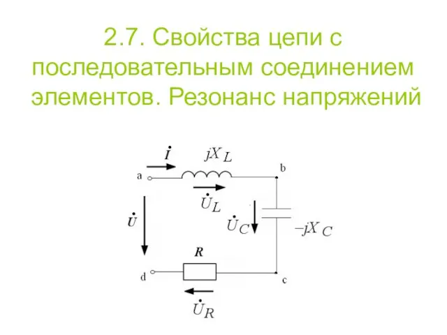 2.7. Свойства цепи с последовательным соединением элементов. Резонанс напряжений