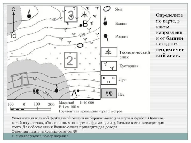 Участники школьной футбольной секции выбирают место для игры в футбол. Оцените,