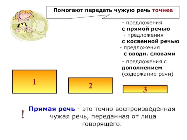 - предложения с прямой речью - предложения с косвенной речью предложения