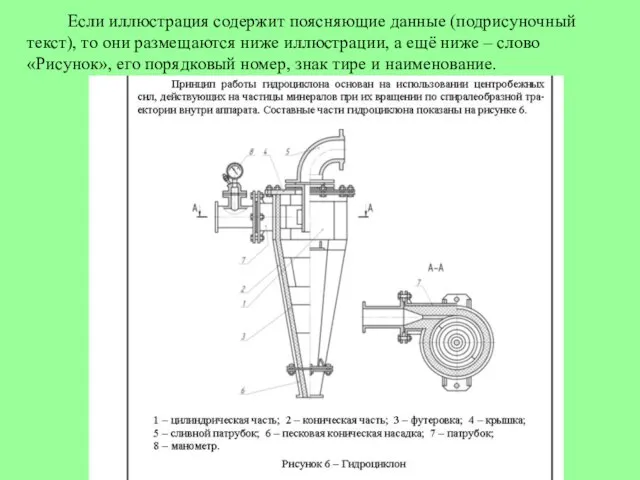 Если иллюстрация содержит поясняющие данные (подрисуночный текст), то они размещаются ниже