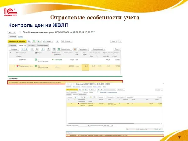 Отраслевые особенности учета Контроль цен на ЖВЛП