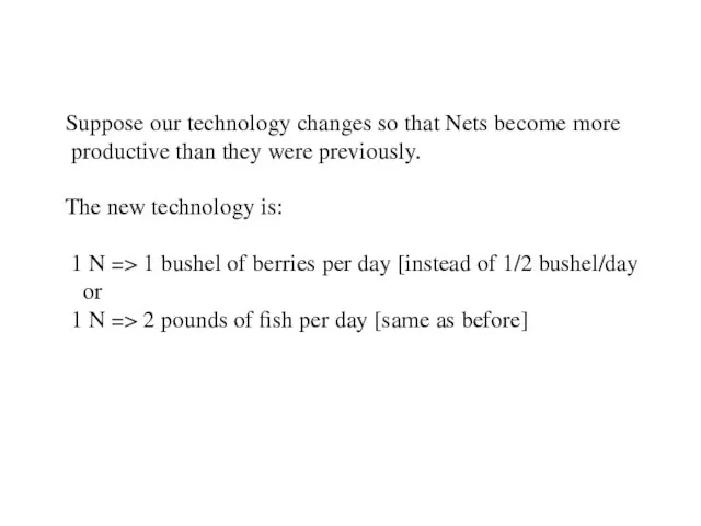 Suppose our technology changes so that Nets become more productive than