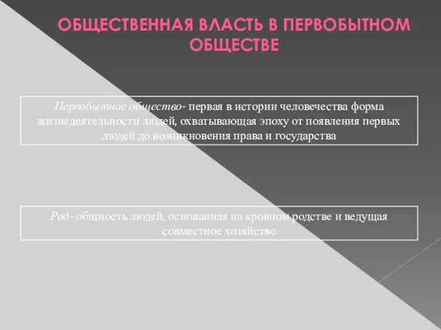 ОБЩЕСТВЕННАЯ ВЛАСТЬ В ПЕРВОБЫТНОМ ОБЩЕСТВЕ