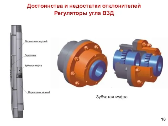 Достоинства и недостатки отклонителей Регуляторы угла ВЗД 18 Зубчатая муфта