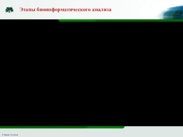 Этапы биоинформатического анализа Собственно сборка секвенированных последовательностей в геном. Структурная аннотация,