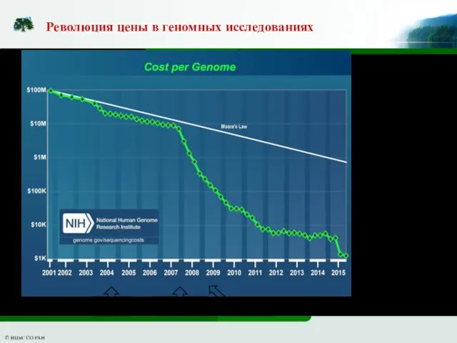 Революция цены в геномных исследованиях 454 GS20 1000 Геномов SOLiD 3.0 Illumina GA2
