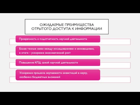 ОЖИДАЕМЫЕ ПРЕИМУЩЕСТВА ОТРЫТОГО ДОСТУПА К ИНФОРМАЦИИ