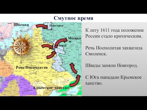 К лету 1611 года положение России стало критическим. Речь Посполитая захватила