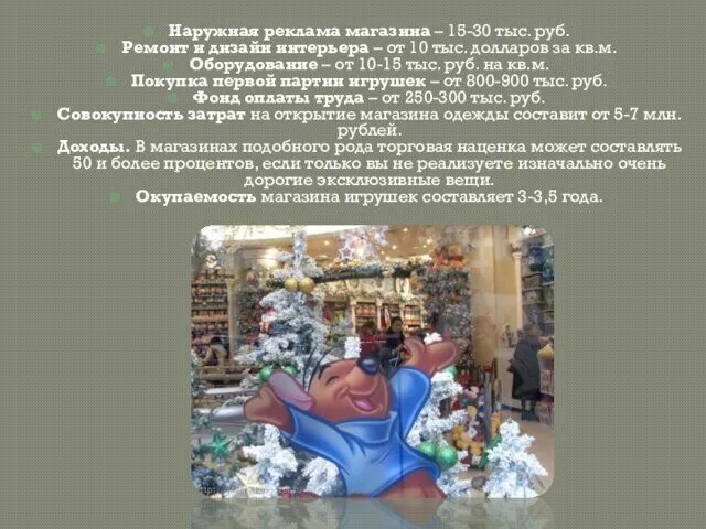 Наружная реклама магазина – 15-30 тыс. руб. Ремонт и дизайн интерьера