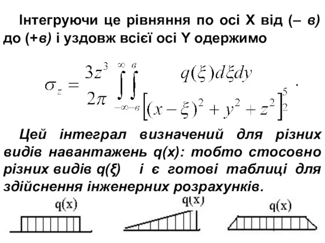 Інтегруючи це рівняння по осі Х від (– в) до (+в)