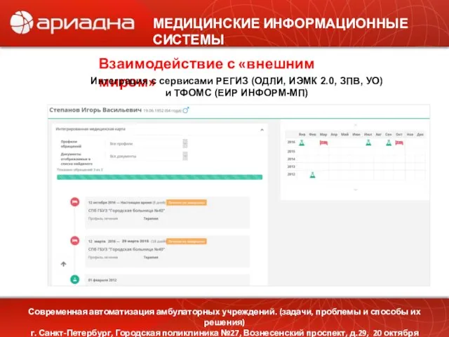 МЕДИЦИНСКИЕ ИНФОРМАЦИОННЫЕ СИСТЕМЫ Современная автоматизация амбулаторных учреждений. (задачи, проблемы и способы