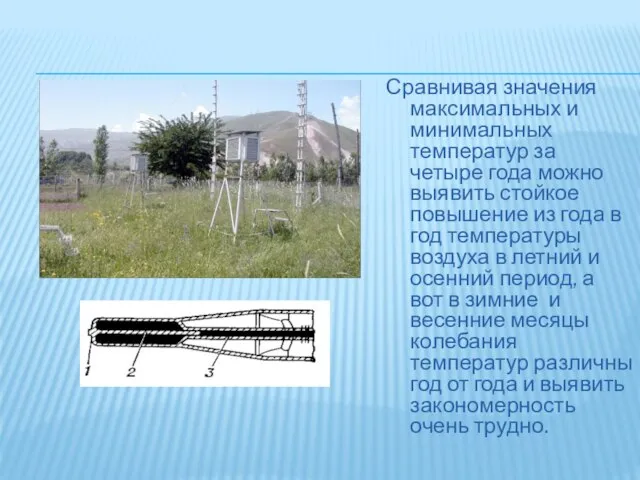 Сравнивая значения максимальных и минимальных температур за четыре года можно выявить