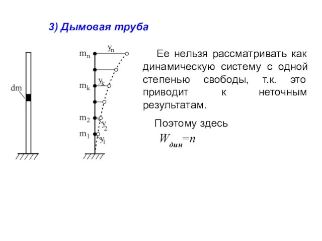 Ее нельзя рассматривать как динамическую систему с одной степенью свободы, т.к.