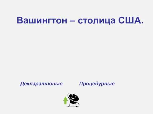 Вашингтон – столица США. Декларативные Процедурные